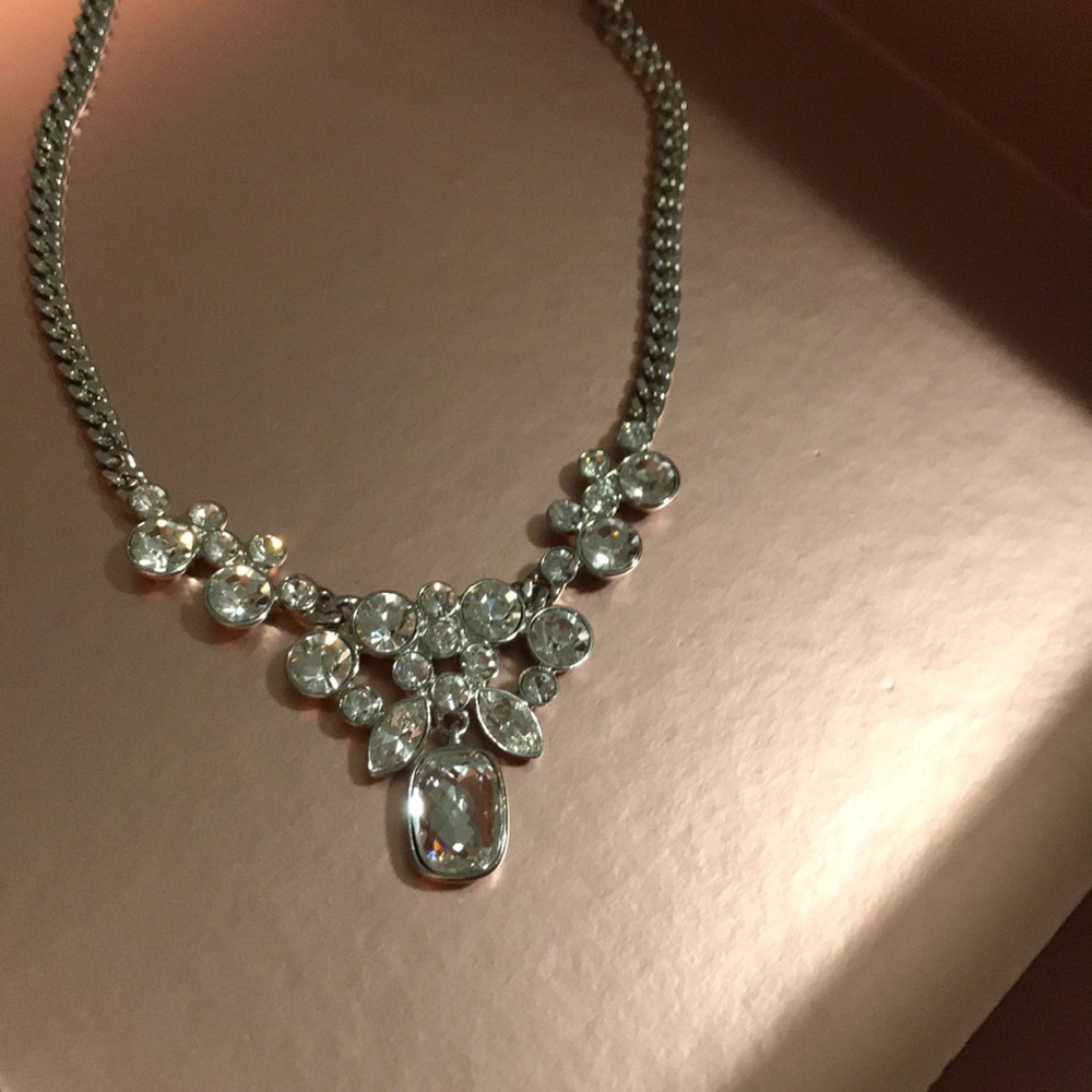 Brand New Givenchy Necklace sliver tone crystal